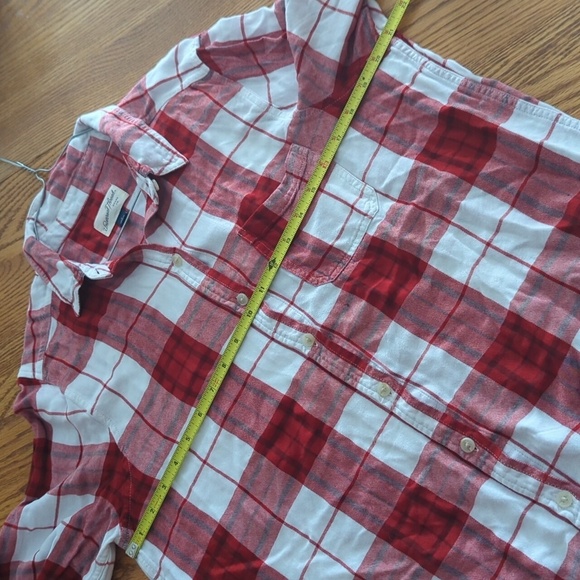 Universal Thread Red and White Plaid Button Down Pocketed Long Sleeve Shirt L - Picture 3 of 7